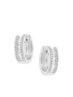 DJULA Eclat 18K White Gold & Diamond Hoop Earrings