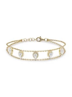DJULA Marquise 18K Yellow Gold & Five Diamond Bracelet