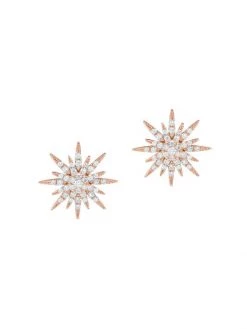 DJULA Soleil 18K Rose Gold & Diamond Stud Earrings