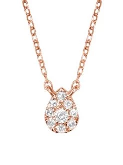 DJULA Magic Touch 18K Rose Gold & Diamond Pear Pendant Necklace