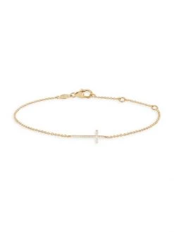 DJULA Magic Touch 18K Yellow Gold & Diamond Cross Bracelet