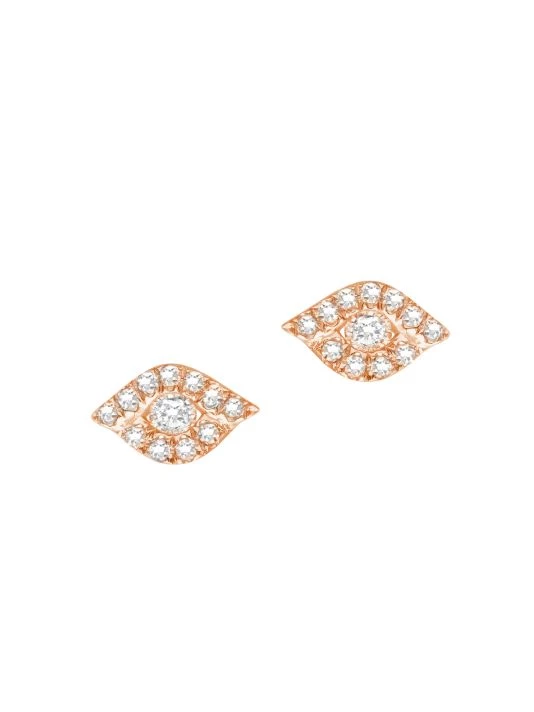 DJULA Magic Touch 18K Rose Gold & Diamond Eye Stud Earrings