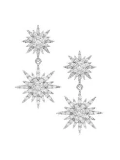 DJULA Soleil 18K White Gold & Diamond Drop Earrings