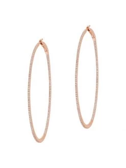 DJULA Graphique 18K Rose Gold & Diamond Large Hoop Earrings