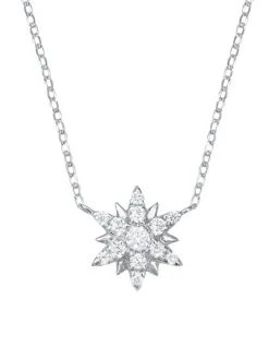 DJULA Magic Touch 18K White Gold & Diamond Sun Pendant Necklace