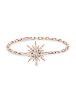 DJULA Soleil 18K Rose Gold & Diamond Chain Ring
