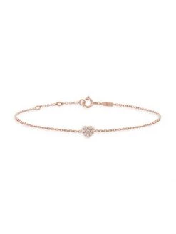 DJULA Magic Touch 18K Rose Gold & Diamond Heart Chain Bracelet