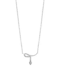 DJULA Magic Touch 18K White Gold & Diamond Snake Pendant Necklace
