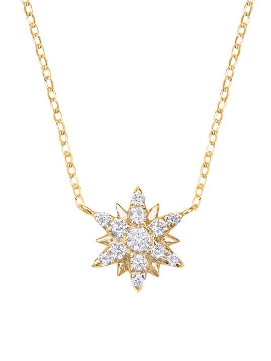 DJULA Magic Touch 18K Yellow Gold & Diamond Sun Pendant Necklace