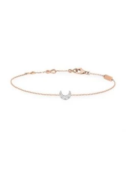 DJULA Magic Touch 18K Rose Gold & Diamond Moon Chain Bracelet