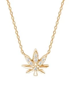 DJULA Magic Touch 18K Yellow Gold & Diamond Leaf Pendant Necklace