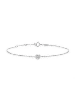 DJULA Magic Touch 18K White Gold & Diamond Heart Chain Bracelet
