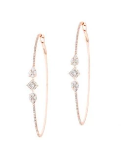 DJULA Delicatesse 18K Rose Gold & Diamond Hoop Earrings