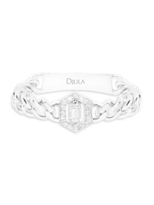 DJULA Sublissime 18K White Gold & Diamond Curb Chain Ring