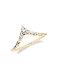 DJULA Splendide 18K Yellow Gold & Diamond V Ring