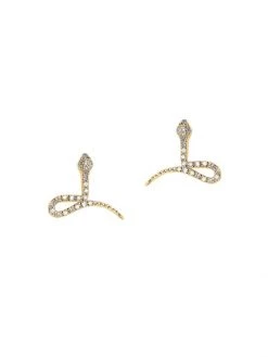 DJULA Magic Touch 18K Yellow Gold & Diamond Snake Earrings