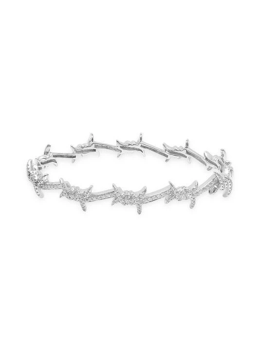 DJULA Barbelé 18K White Gold & Diamond Bangle For Men