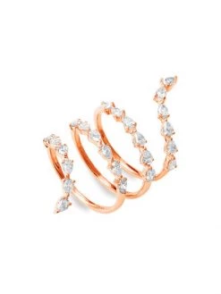 DJULA Marquise 18K Rose Gold & Diamond Spiral Ring