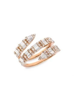 DJULA Beverly Hills 18K Rose Gold & Diamond Spiral Ring