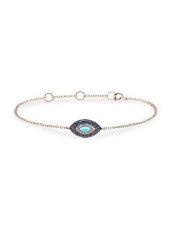 DJULA Marbella 18K Rose Gold & Diamond Evil Eye Bracelet