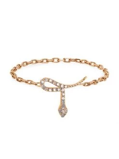 DJULA Magic Touch 18K Rose Gold & Diamond Snake Chain Ring