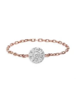 DJULA Magic Touch 18K Rose Gold & Diamond Target Chain Ring