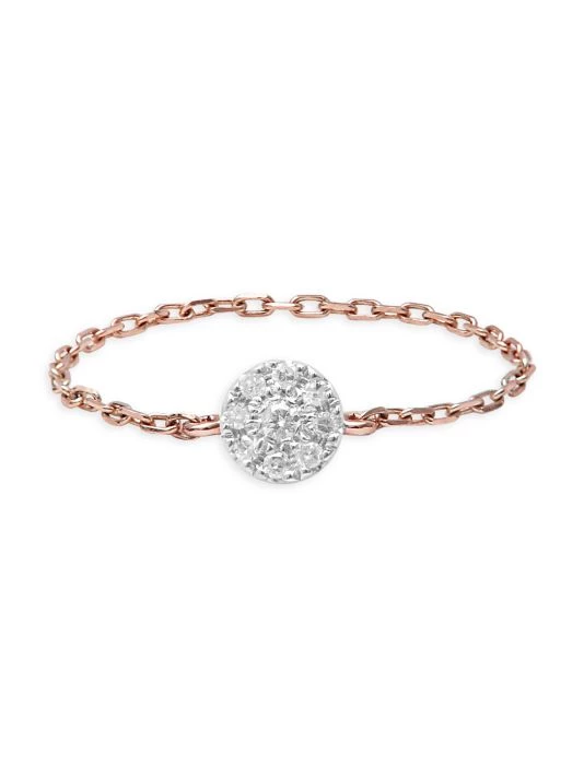 DJULA Magic Touch 18K Rose Gold & Diamond Target Chain Ring