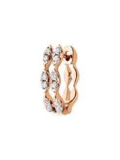 DJULA Glam Rock 18K Rose Gold & Diamond Single Hoop Earring