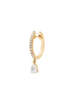 DJULA Glam Rock 18K Yellow Gold & Diamond Hanging Pear Single Hoop Earring