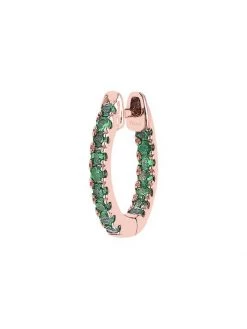 DJULA Précieuse 18K Rose Gold & Tsavorite Single Hoop Earring