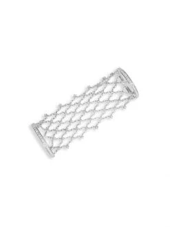 DJULA Graphique 18K White Gold & Diamond Net Ring