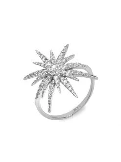 DJULA Soleil 18K White Gold & Diamond Starburst Ring