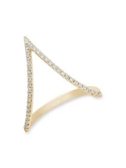 DJULA Graphique 18K Yellow Gold & Diamond V Ring