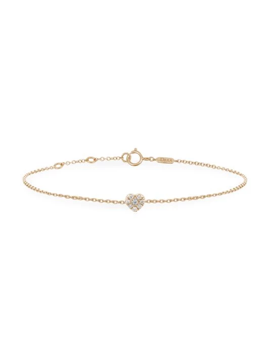 DJULA Magic Touch 18K Yellow Gold & Diamond Heart Chain Bracelet