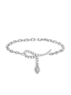 DJULA Magic Touch 18K White Gold & Diamond Snake Chain Ring