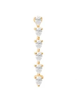 DJULA Marquise 18K Yellow Gold & Diamond Single Bar Earring