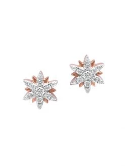 DJULA Magic Touch 18K Rose Gold & Diamond Sun Stud Earrings
