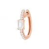 DJULA Glam Rock 18K Rose Gold & Diamond Hanging Pear Single Hoop Earring