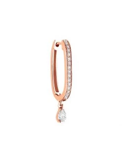 DJULA Glam Rock 18K Rose Gold & Diamond Oval Hoop Earring