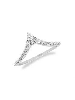 DJULA Splendide 18K White Gold & Diamond V Ring