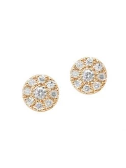 DJULA Magic Touch 18K Yellow Gold & Diamond Target Stud Earrings