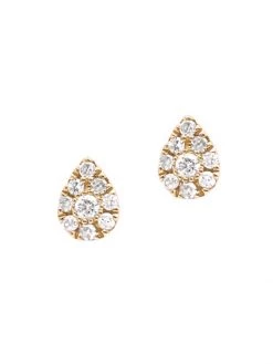 DJULA Magic Touch 18K Rose Gold & Diamond Pear Stud Earrings