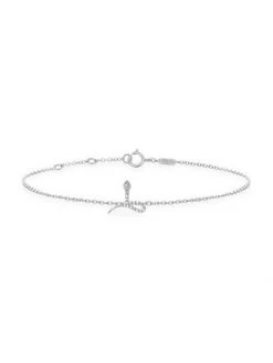DJULA Magic Touch 18K White Gold & Diamond Snake Chain Bracelet