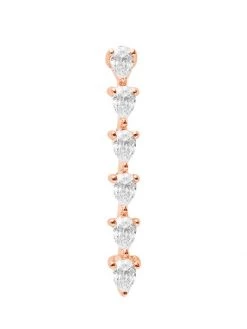 DJULA Marquise 18K Rose Gold & Diamond Single Bar Earring