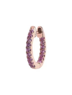 DJULA Précieuse 18K Rose Gold & Pink Sapphire Single Hoop Earring