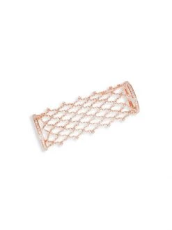 DJULA Graphique 18K Rose Gold & Diamond Net Ring