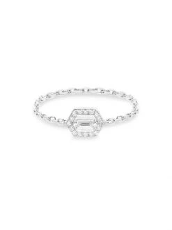 DJULA Eclat 18K White Gold & Diamond Chain Ring
