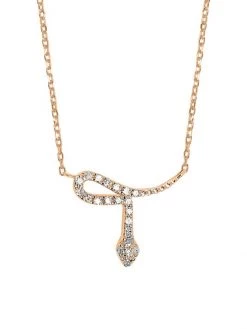 DJULA Magic Touch 18K Rose Gold & Diamond Snake Pendant Necklace