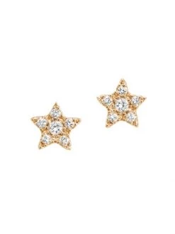 DJULA Magic Touch 18K Yellow Gold & Diamond Star Stud Earrings