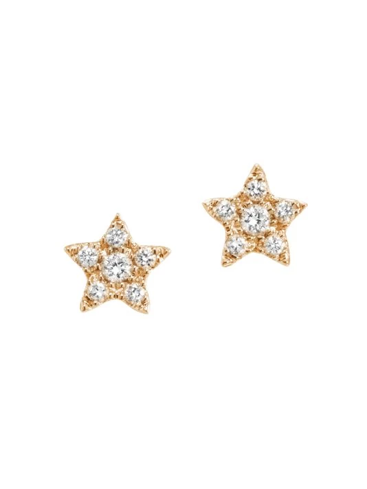 DJULA Magic Touch 18K Yellow Gold & Diamond Star Stud Earrings